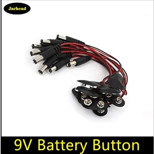 10pcs 9V Battery Button Power Cable Battery Buckle Snaps Power Cable Connector DC For DIY Jack Connector