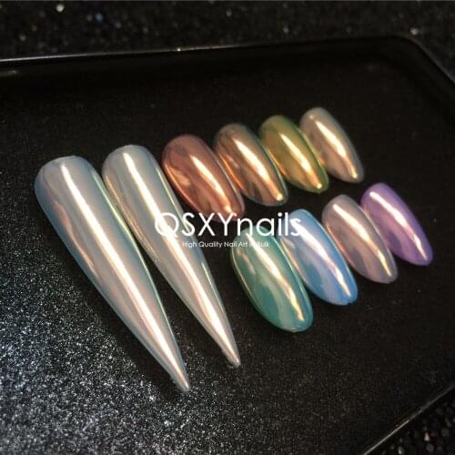 20g/50g High Grade Soft Orange Powder Mirror Chrome Light Rose Gold Neon Mermaid Unicorn Pigment Glitter Nail Art Smooth Rubbing