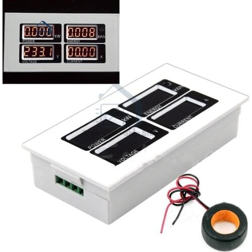 4 in1 Digital Ammeter Voltmeter Wattmeter Volt Current Watt Power Energy Meter Test Monitor AC 80-260V 100A