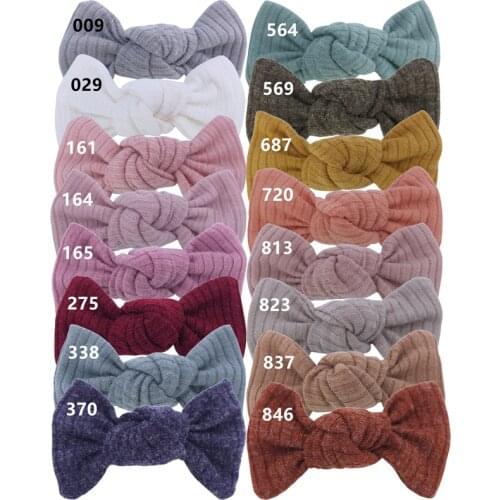 64pc/lot Solid Ribbed Bows Hair Clips for Girls Hairpin Baby Barrettes Newborn Knotbow Hair Clips Kid Hairgrips Hair Accessories
