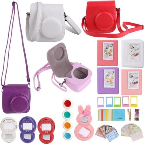 7 in 1 Instant Film Camera Accessories Bundles for Fujifilm Instax Mini 8 (Case/Album/Sticker/Frames/Color Lens/Filters/Strap)