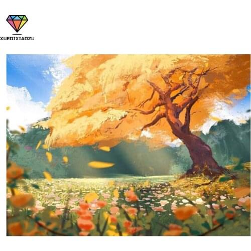 XUEQIXIAOZU DIY 5D Diamond Painting Full Round Diamond Pretty Tree Picture Cross Stitch Mosaic Picture Rhinestones Embroidery
