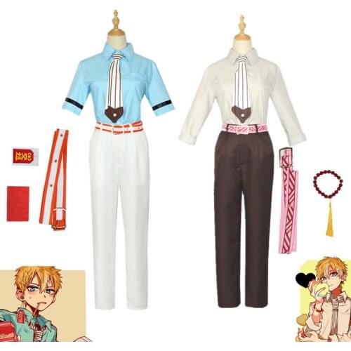 Anime Toilet-Bound Hanako-Kun Minamoto Kou Cosplay Costume Halloween Top Shirt Pants Accessories Props