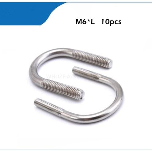 U bolt 10pcs/lot Stainless steel clamp U bolt U-bolts M6*63/76/89 M8 U bolts U screws