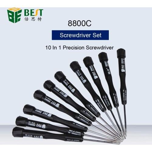 BST-8800C 10 In 1 Precision Screwdriver P2 P5 1.5 Pentalobe Y 2.5 Tri Wing PH00 PH000 T3 T4 T5 T6 For Air/Pro CellPhone Repair