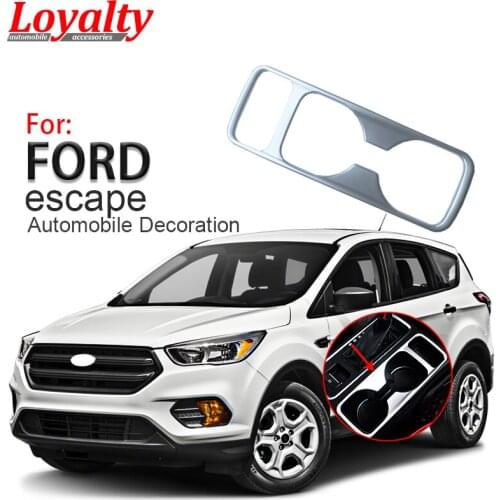 Loyalty for Ford Escape Kuga 2017 2018 Front Water Cup Holder Cover Trim Frame ABS Chrome Car Styling Auto Accessories