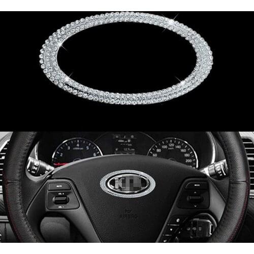 Car Steering Wheel Emblem Crystal Diamond Sticker for Kia K2 K3 K5 KX RIO 5 Sportage Ceed Forte Sorento Cerato Soul Venga Optima