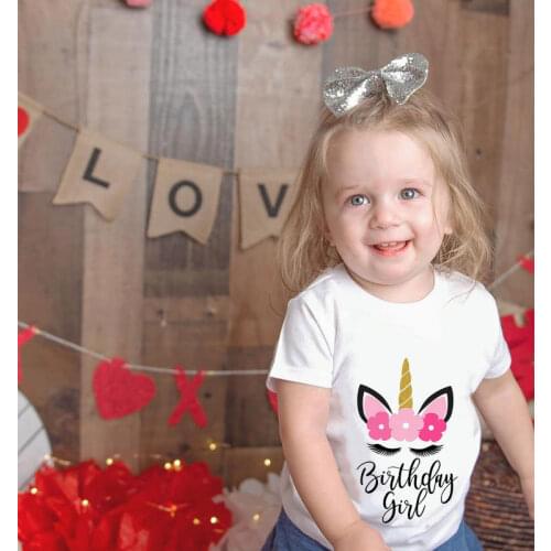 Tee Shirt Fille Big Brother Big Sister Birthday Unicorn Design Boys T Shirts Girls Clothes Baby Boy Girl T-shirt Kids Children