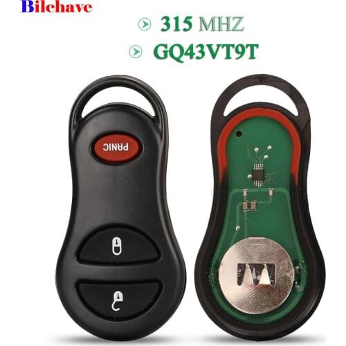 Bilchave 5pcs For Dodge Durango Jeep Chrysler Concorde 300M 2001-2004 FOB 3 Buttons 315Mhz Smart Remote Car Key FCC: GQ43VT9T