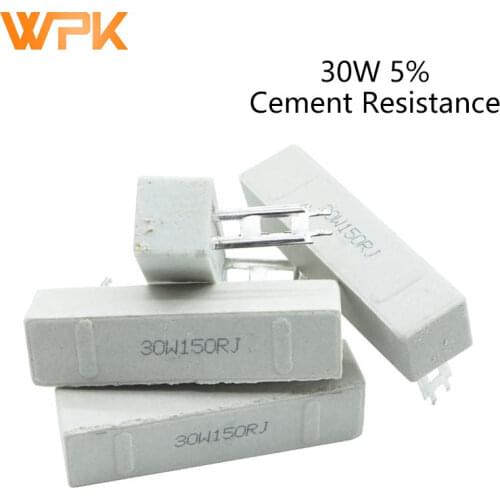 30W Ceramic Cement Resistance 5% 1-500R 1R 2R 3.3R 6.8R 10R 20R 50R 100R 220R 300R 500R 1K 2K Europe 1Pcs