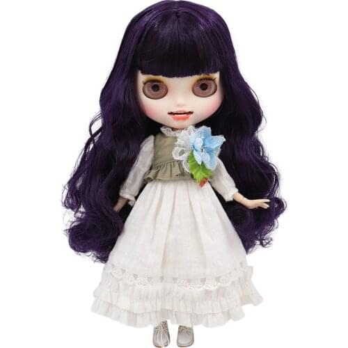ICY DBS Blyth doll white skin and joint body with open mouth matte face for girl gift toy BL169