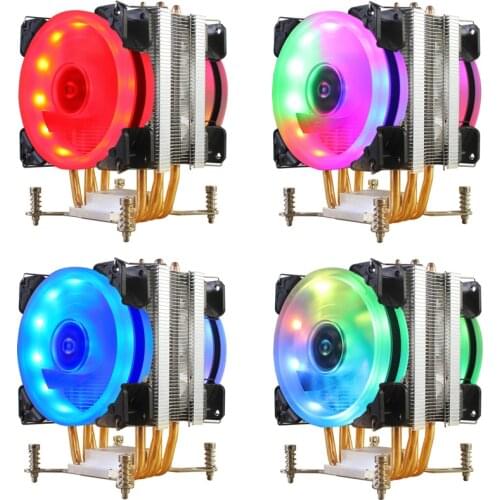 LED RGB CPU Cooler 4-Heatpipe 12V 9cm Cooling Fan Heatsink Radiator for LGA 775 1150 1151 1155 1156 X58 1366 X79 2011