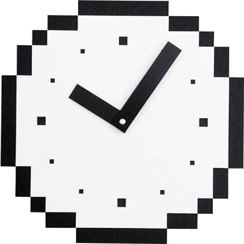 Pixel Art Wall Clock American Simple Modern Novelty Silent Home Kids Room Wall Clock Orologi Parete Creative Home Decor MM60WC