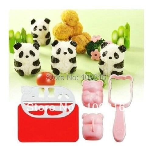 Wholesale!! 5pcs/set New Style Lovely Panda DIY Sushi Mold, Rice & Vegetable Roll Mold,Sandwich Mold