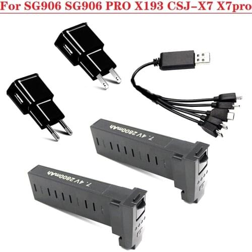 Original Battery + Charger for SG906 SG906 PRO X193 CSJ-X7 x7pro GPS PFV RC Drones battery 7.4V 2800MAH Lipo battery Accessories