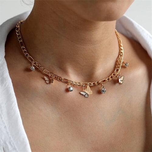 VKME boho charm butterfly necklace Drop shipping girl Chokers Necklaces women New gift jewelry accessories
