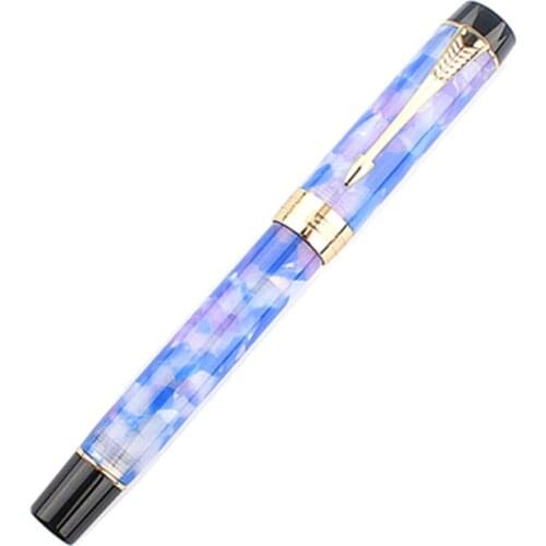 Jinhao Centennial 100 Fountain Pen 18KGP Golden Plated M Nib 0.7mm Acrylic Ink Pen With Arrow Clip