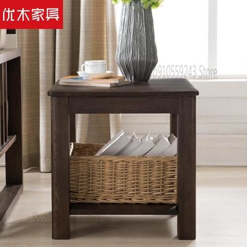 Pure Solid Wood Side Table 0.5 Meters Oak Square Table Solid Wood Side Table Corner Table Nordic Simple Modern Furniture