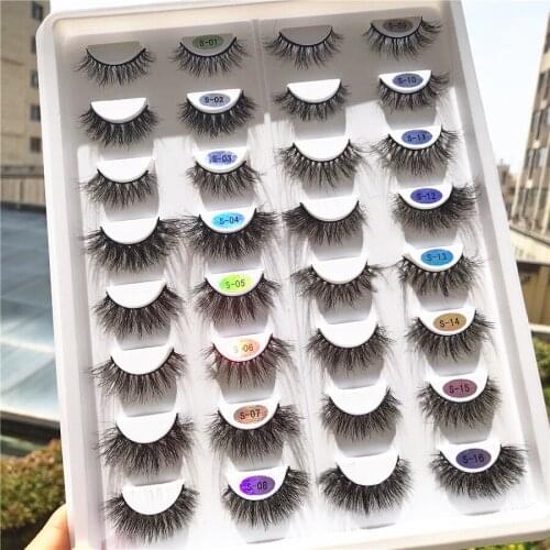 S series lashes Faux Mink Hair False Eyelashes Natural Long Wispies Lashes Handmade Cruelty-free Criss-cross Eyelashes Makeup