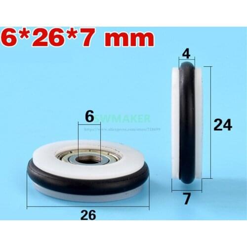 1pcs 6*26*7mm Buna-N rubber O rubber ring rubber roller, mute elasticity, 696 bearing pulley for blackboard/fishing tackle