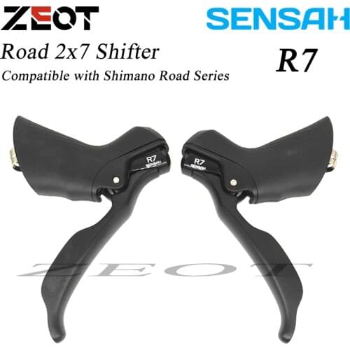 SENSAH R7 Road Bike Shifters 2X7 Speed Lever Brake 2x7 Speed Road Bicycle Derailleur Compatible R6800 Claris Sora ST-A070 STI