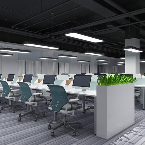 Nordic Long Pendant Light Clubhouse Hanging Light Fixture Drop Lighting Black LED Pendant Lamp Council Hall Decoration Reception