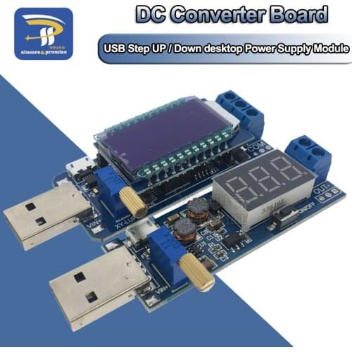 DC-DC 5V to 3.5V/ 9V/12V LCD USB Step UP/Down desktop Power Supply Module Adjustable Boost Buck Converter voltmeter Out 1.2V-24V
