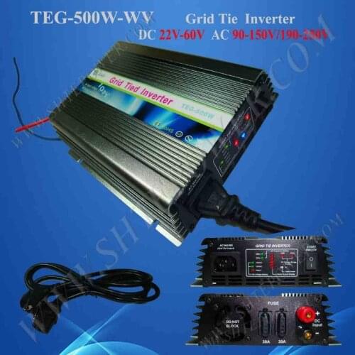 On grid tie micro solar inverter 500W Power Inverter for Solar Panel On Grid System, DC 22V-60V to AC 190V-260V High Quality