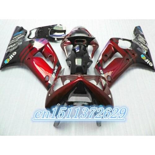 Dor-High Quality fairing kit for Kawasaki ZX6R 636 2003 2004 Ninja body work black red 03 04 aftermarket body Fairings set D