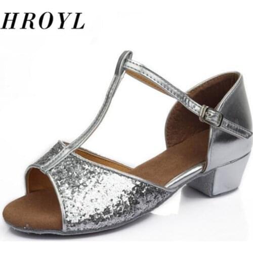 Hot sales Women Latin Dance Shoes Children Girls child Shining Latin dance shoes Ballroom Tango Shoes 3.5CM heel