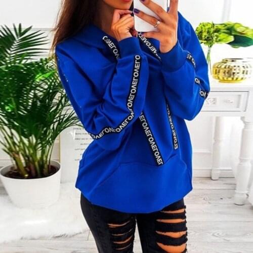2019 Ladies Four Color Casual Street Daily Pullover Jumper Tops S-5XL Hot Womens Long Sleeve Hoodie Sweatshirt Hooded Tops