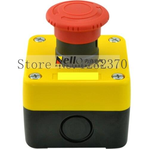 [ZOB] original genuine emergency stop switch emergency stop button box with IP65 waterproof box 1 normally closed contact --10pc