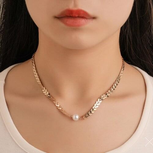 RONGQING 1pcs Pearl Necklace Exquisite Smooth Man/Women Necklace Chains With Lobster Clasps Set Heavy Jewelry