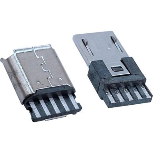 10 pcs/lot Type B V8 Warp Edge 5Pin USB Connectors Micro USB Connector Female Port Jack Tail Plug Sockect Terminals