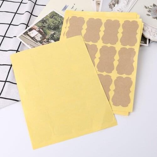 94PF 120Pcs Vintage Blank Kraft Label Handmade Sealing Sticker For Gift Packaging DIY
