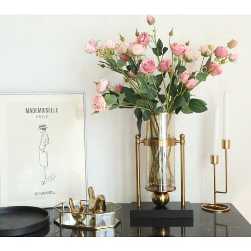 7pcs/lot 73CM Rose Silk Flower Wall Wedding Background Decoration Faux Flower Decoration Home Garden Fake Flower Branch Garland