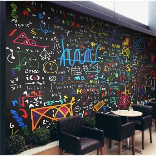 Abstract Geometric Wallpaper Mathematical Formula Blackboard Mural TV Background Living Room Wall Decor papel tapiz para pared