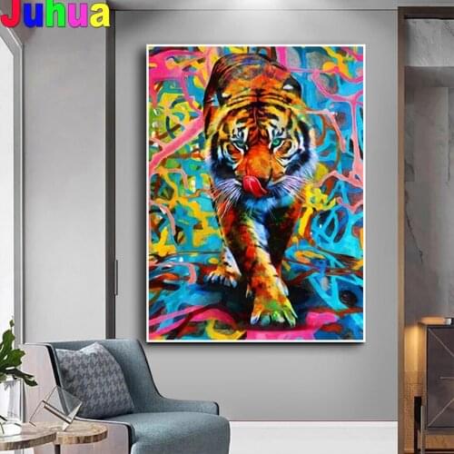 Graffiti Animal Art Tiger 5D diy diamond painting cross stitch full drill diamond embroidery gift mosaic art home decor