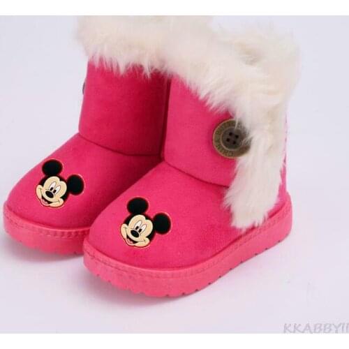Childrens Shoes Snow Boots Unisex New Winter Boys Thick Plush Shoes Solid Girls Warm Shoes Kids Short Boot Student