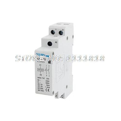 Two Poles 220/230VAC Coil Volt 35mm DIN Rail Mounted AC Contactor