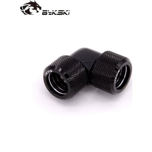 Bykski 90 Degree Fitting use for OD12mm/OD14mm/OD16mm PETG/Acrylic Hard Tube to Hand Compression Copper Fitting Double Interface