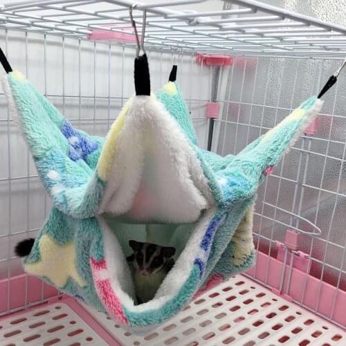 Pet Sugar Glider Hamster Double-layer Hammock Hanging Squirrel Sleeping Bag Small Animals Cages Pet Hammock
