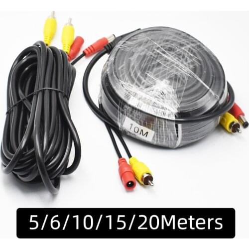 6M/10M Car Rear View Camera Extension Cable for Truck DVR Backup System RAC Vedio AV DC Power Wire