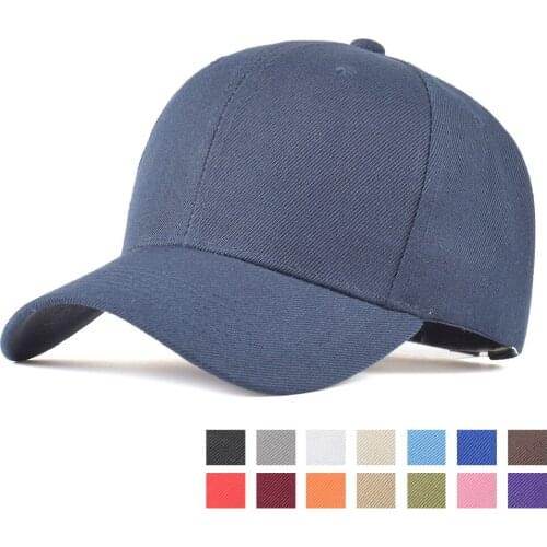 Classic Blank Snapback Baseball cap Men Women Cotton Plain Curved Sun Visor Hat Solid Color Fashion Adjustable Caps