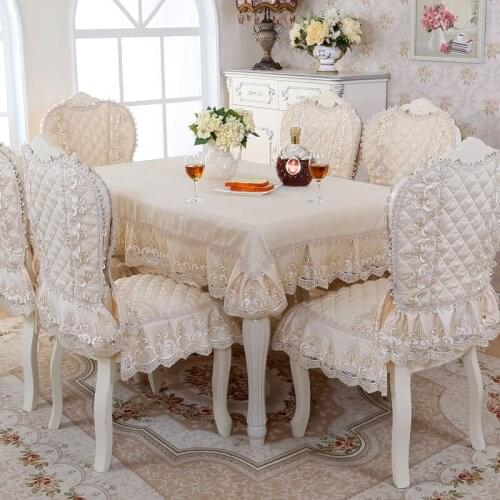 Grade Classical Top exquisite thick Jacquard table cloth chair covers cushion chair cover Pastoral lace cloth set tablecloths G1
