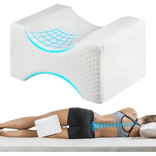 Memory Foam Wedge Sleeping Knee Pillow for Side Sleepers Pregnancy Body Pillows Knee Leg Support Pillow Legs Cushion