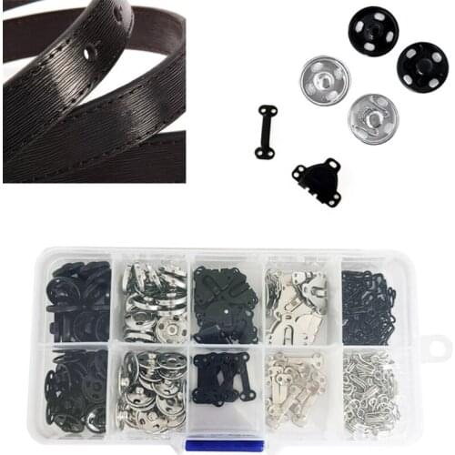 100 Pairs 3 Styles Skirt Hooks Eyes Sewing Hook Clothing Fixing Tools with Metal Snaps Buttons Fasteners Press Studs for E56C