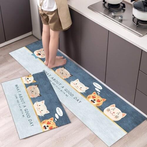 Waterproof Oilproof Kitchen Mat Antislip Bath Mat Soft Bedroom Floor Mat Living Room Carpet Doormat Kitchen Rug