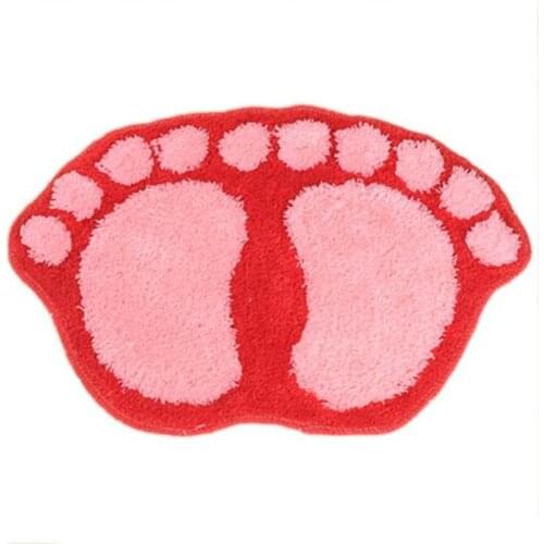 Cute Flocking Big Feet Mats Bathroom Absorbent Mat Kitchen Bedroom Toilet Mats 40x60cm Christmas Home Decorations Floor Door Rug