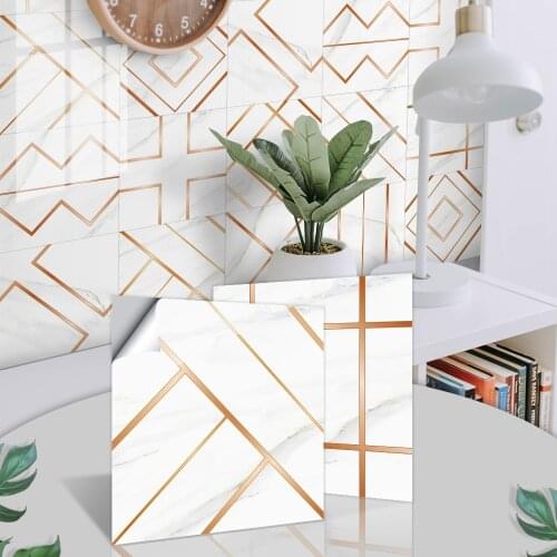 Metal Luxury Countertop PVC Backsplash Bathroom Decor Self Adhesive Tile Stickers Kitchen Wall Paper Waterproof